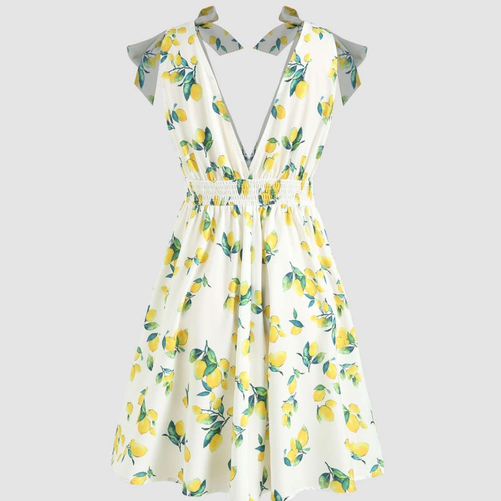 Lemon print Mini Dress